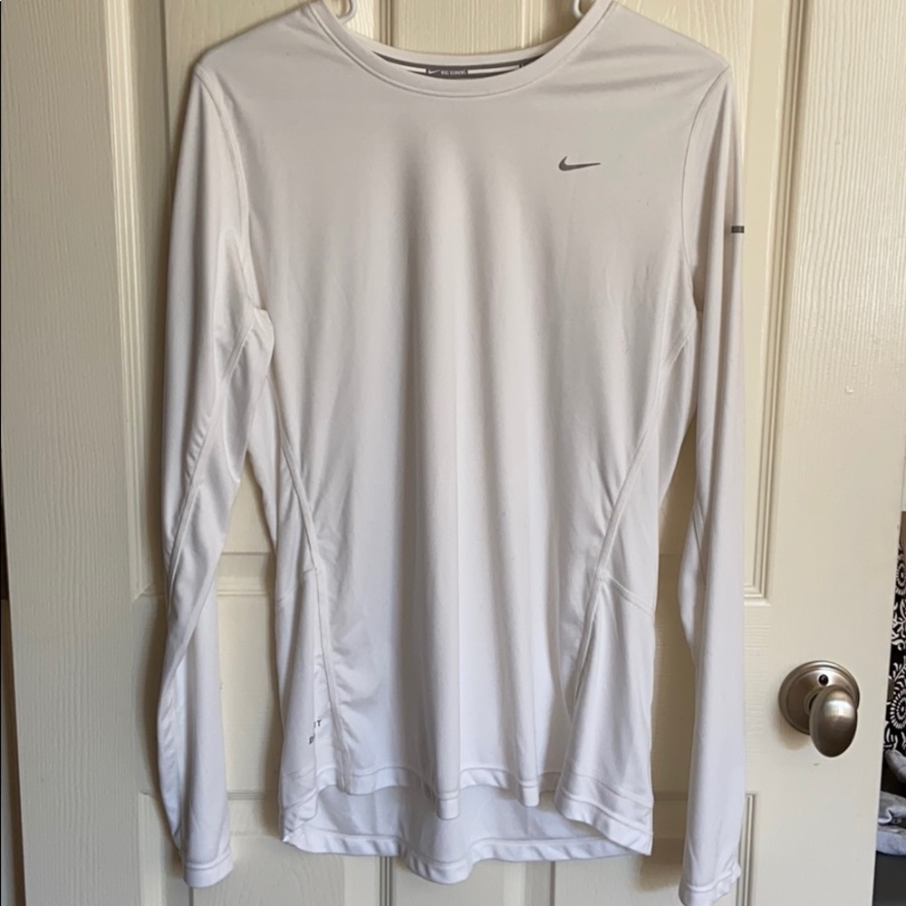 White Nike Long Sleeved Running Top